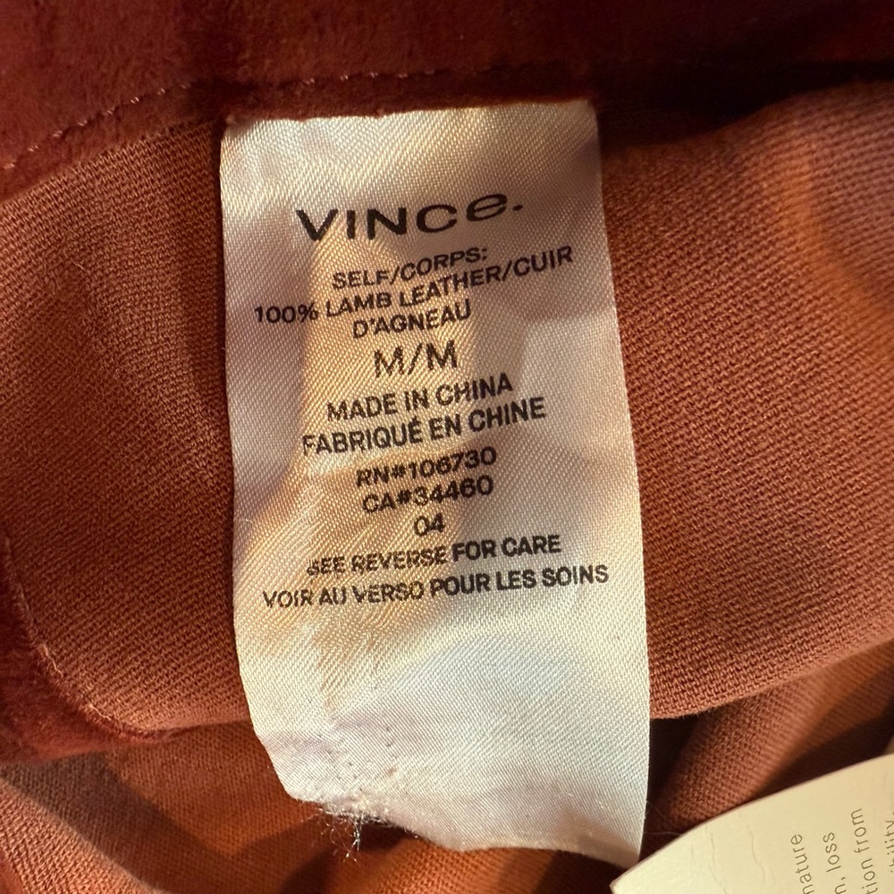 Vince Stretch Suede Split Hem Crop Jasper - Picture 14 of 15